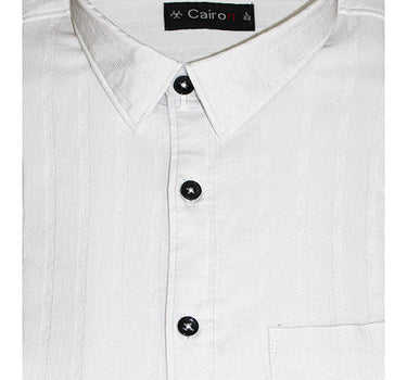 Cairon Self Stripe Shirt White