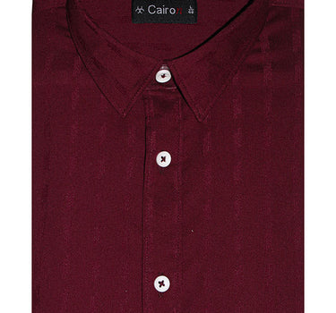 Cairon Self Stripe Shirt Maroon